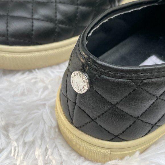 Steve Madden Women Shoes Black Quilt Faux Leather Upper Sneaker Size 6.5 - Picture 6 of 12